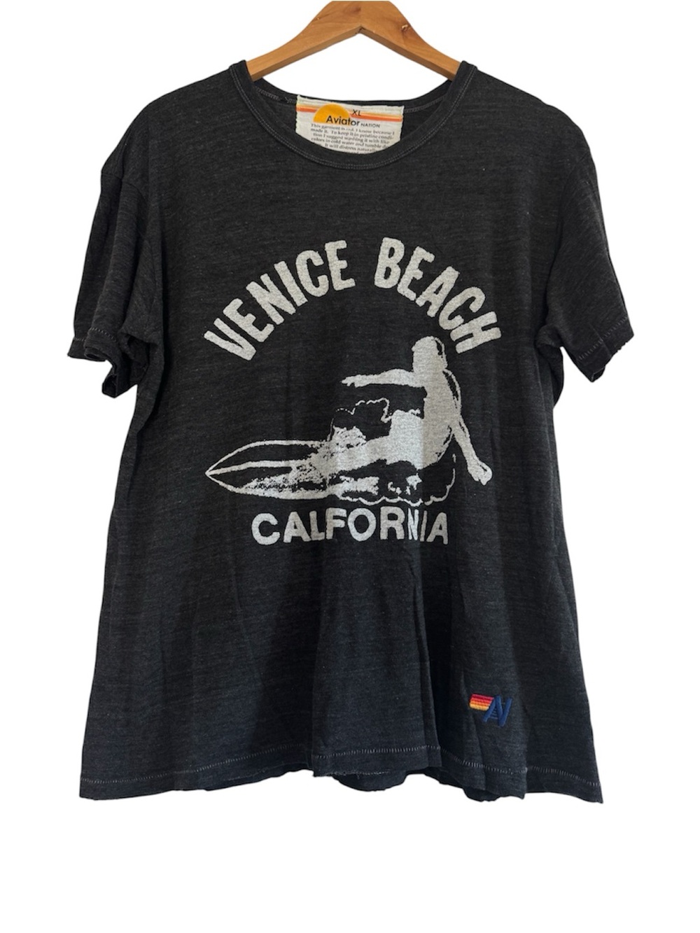 Aviator Nation Black Venice Beach California Surf Graphic Tee